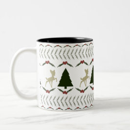 Caneca De Café Em Dois Tons Canhão de Natal