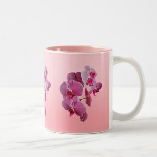 Caneca De Café Em Dois Tons Canhão de Orquídeas Rosa