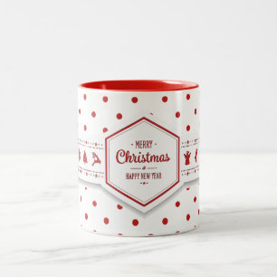 Caneca De Café Em Dois Tons Canhão de pontos de Natal Elegante