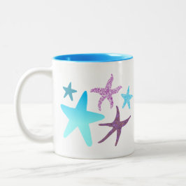 Caneca De Café Em Dois Tons Canhão de Starfish Vibrante