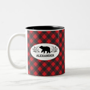 Caneca De Café Em Dois Tons Canhão de Urso Negro Preto Personalizado