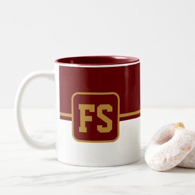 Caneca De Café Em Dois Tons Canhão desportivo (Com Donut)