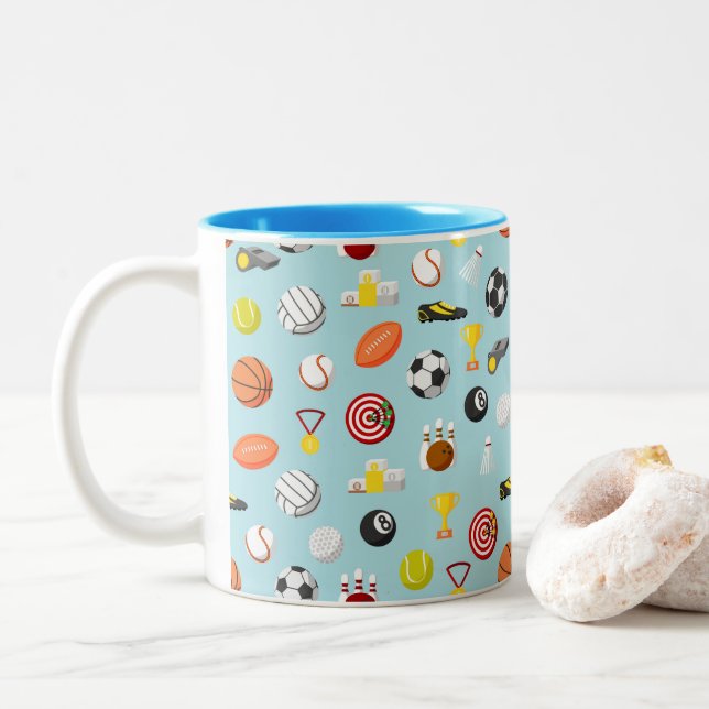 Caneca De Café Em Dois Tons Canhão desportivo (Com Donut)