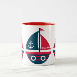 Caneca De Café Em Dois Tons Canhão Personalizado de Barcos à vela com distribu