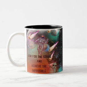 Caneca De Café Em Dois Tons Canhões motivacionais
