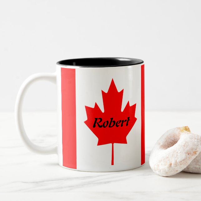 Caneca De Café Em Dois Tons Canino (Com Donut)