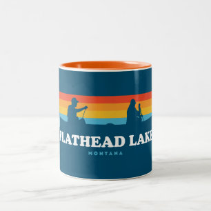 Caneca De Café Em Dois Tons Canoa do Lago Flathead Montana