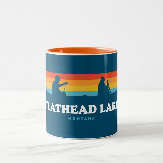 Caneca De Café Em Dois Tons Canoa do Lago Flathead Montana (Centro)