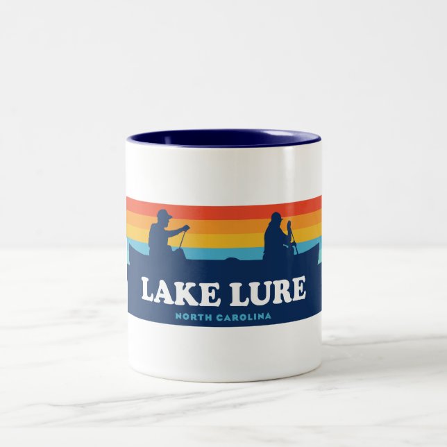 Caneca De Café Em Dois Tons Canoa do Lago Lure Carolina do Norte (Centro)