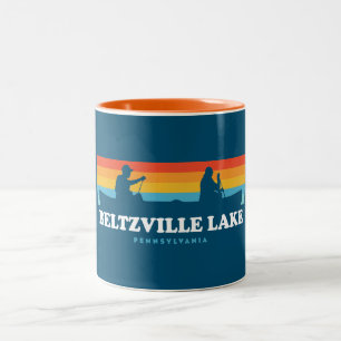Caneca De Café Em Dois Tons Canoagem de Beltzville Lake Pennsylvania