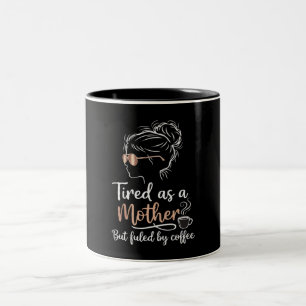 Caneca De Café Em Dois Tons Cansada como uma Mãe Energizada por Café Vida Dive
