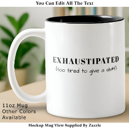 Caneca De Café Em Dois Tons Cansado Definição Engraçada Esgotado Vida Personal