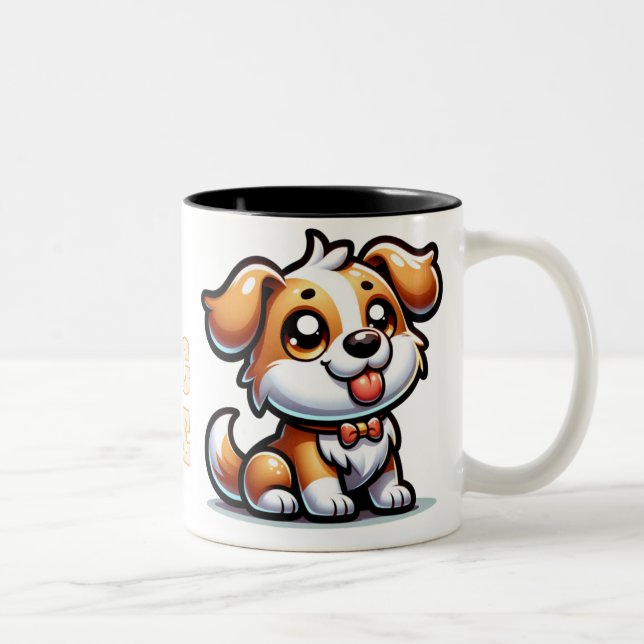 Caneca De Café Em Dois Tons cão, amor de cachorrinho (Direita)