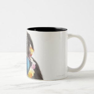 Caneca De Café Em Dois Tons Cão com óculos de sol e parfait