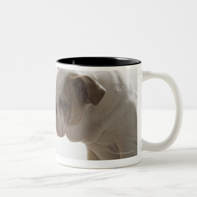 Caneca De Café Em Dois Tons Cão com pato plástico (Direita)