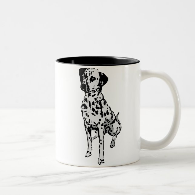 Caneca De Café Em Dois Tons Cão Dalmatian Sparky (Direita)