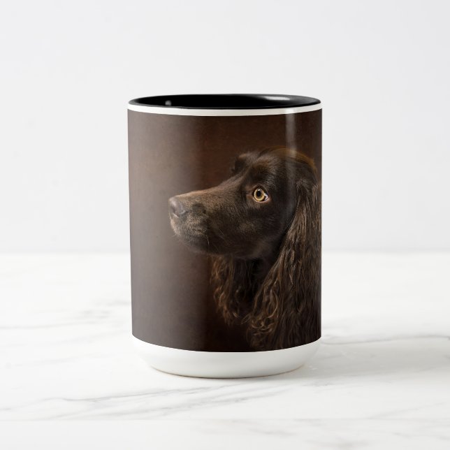 Caneca De Café Em Dois Tons Cão De Cabelo Castanho (Centro)
