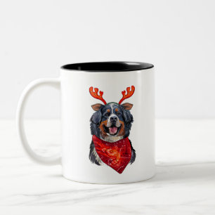 Caneca De Café Em Dois Tons Cão de Montanha Bernês de Natal