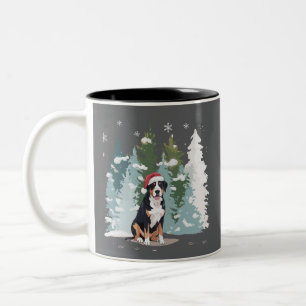 Caneca De Café Em Dois Tons Cão de Montanha Bernês de Natal Mãe Cachorro Inver