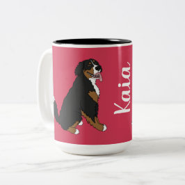 Caneca De Café Em Dois Tons Cão de Montanha Bernês Personalizado