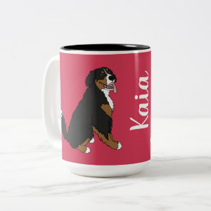 Caneca De Café Em Dois Tons Cão de Montanha Bernês Personalizado