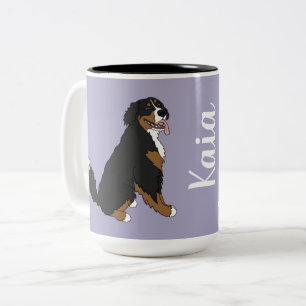 Caneca De Café Em Dois Tons Cão de Montanha Bernês Personalizado 