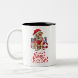 Caneca De Café Em Dois Tons Cão de Natal