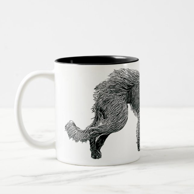 Caneca De Café Em Dois Tons Cão-De-Ovos-De-Bedlington (Esquerda)