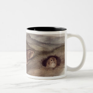 Caneca De Café Em Dois Tons Cão de pradaria 'dos Quadrupeds de North America