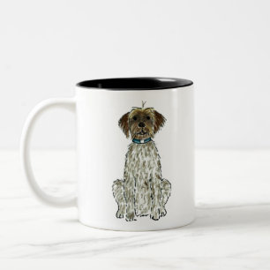 Caneca De Café Em Dois Tons Cão do Griffon com Ponteiro WPG