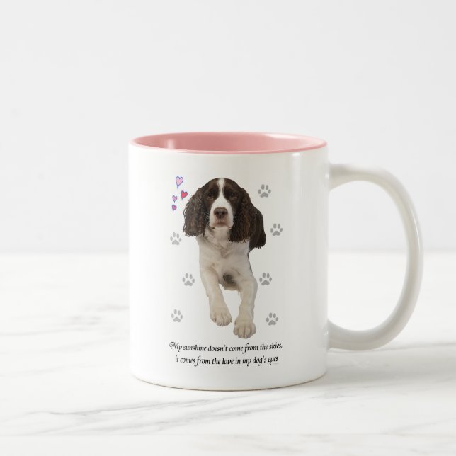 Caneca De Café Em Dois Tons Cão do Spaniel de Springer inglês (Direita)