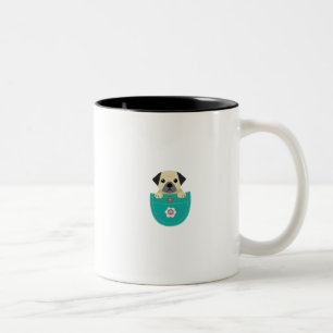 Caneca De Café Em Dois Tons Cão engraçado do amor do presente dos Pugs bonit