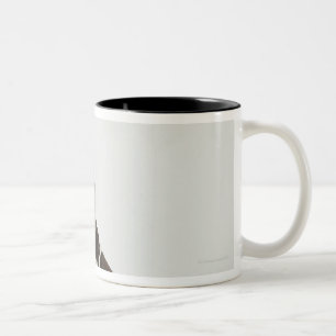 Caneca De Café Em Dois Tons Cão que senta-se com uma tiara na cabeça