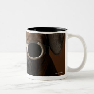 Caneca De Café Em Dois Tons Cão que veste óculos de sol