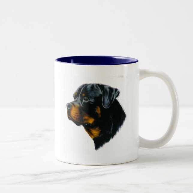 Caneca De Café Em Dois Tons cão-rottweiler (Direita)