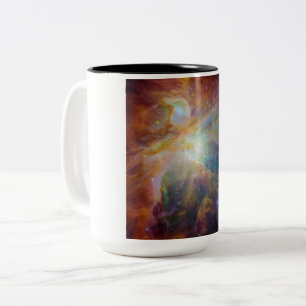Caneca De Café Em Dois Tons Caos no Coração de Orion Composto Spitzer Hubble