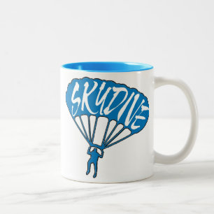 Caneca De Café Em Dois Tons Cãozinho fanático azul-céu