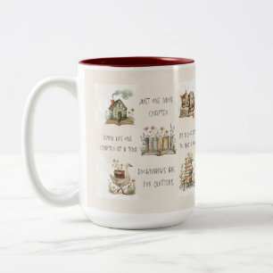 Caneca De Café Em Dois Tons Capa de Citação de Amante de Livros Fofa