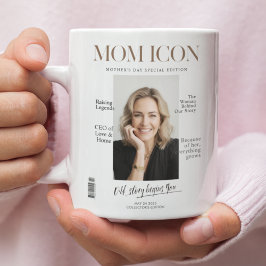Caneca De Café Em Dois Tons Capa de Revista de Luxo Personalizada para Mamãe