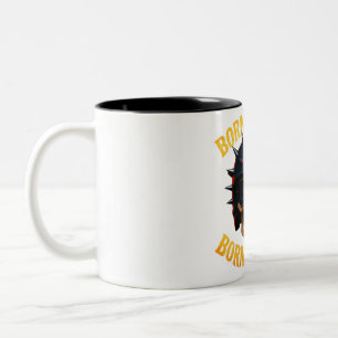 Caneca De Café Em Dois Tons Capacete de Caveira Flamejante Nascido para Pilota