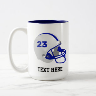 Caneca De Café Em Dois Tons Capacete de Futebol Americano Azul e Branco