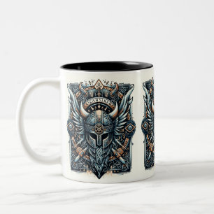 Caneca De Café Em Dois Tons Capacete Mystic Viking Rune