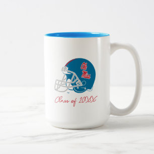 Caneca De Café Em Dois Tons Capacete Ole Miss Futebol   Azul claro