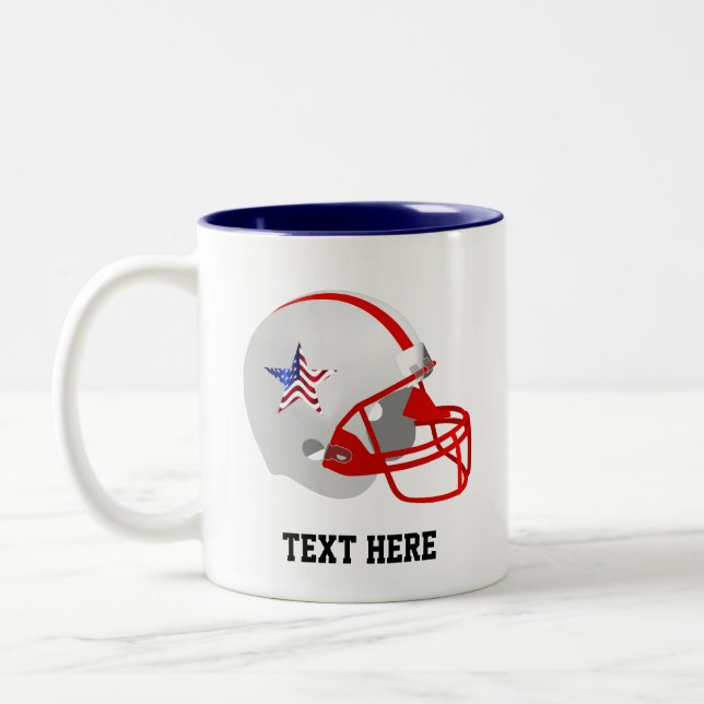 Caneca De Café Em Dois Tons Capacete Red & White American de Futebol (Esquerda)