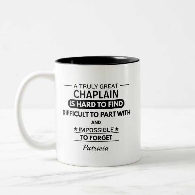 Caneca De Café Em Dois Tons Capelão Personalizado (Esquerda)