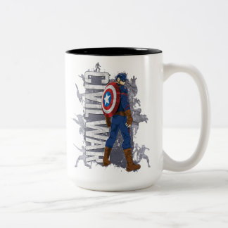 Caneca De Café Em Dois Tons Capitão América - Equipes de Guerra Civil Silhouet