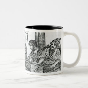 Caneca De Café Em Dois Tons Capitão Avery que recebe três caixas do tesouro