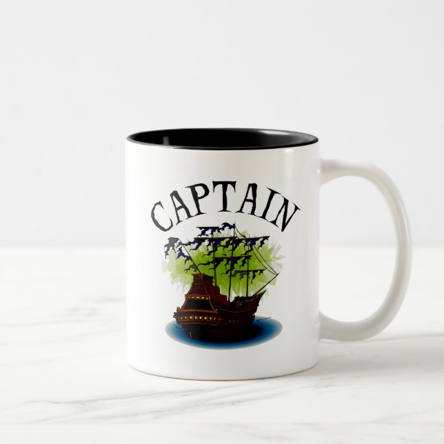 Caneca De Café Em Dois Tons Capitão do pirata (Direita)