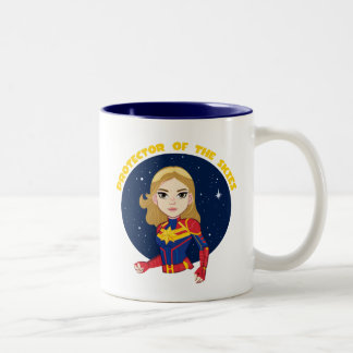 Caneca De Café Em Dois Tons Capitão Marvel| Protetor Do Cartoon Do Céu