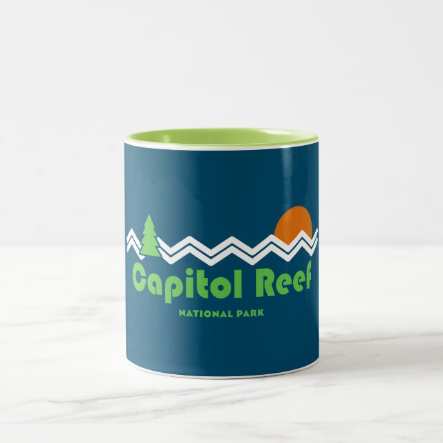 Caneca De Café Em Dois Tons Capitol Reef National Park Retro (Centro)